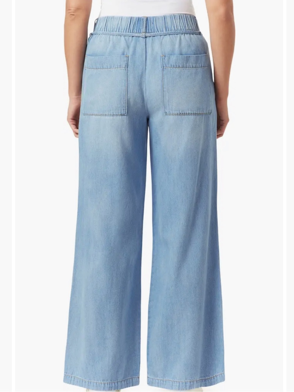 Kensie Drapey High Waist Tie Wide Leg Jeans, Large - Picture 2 of 8